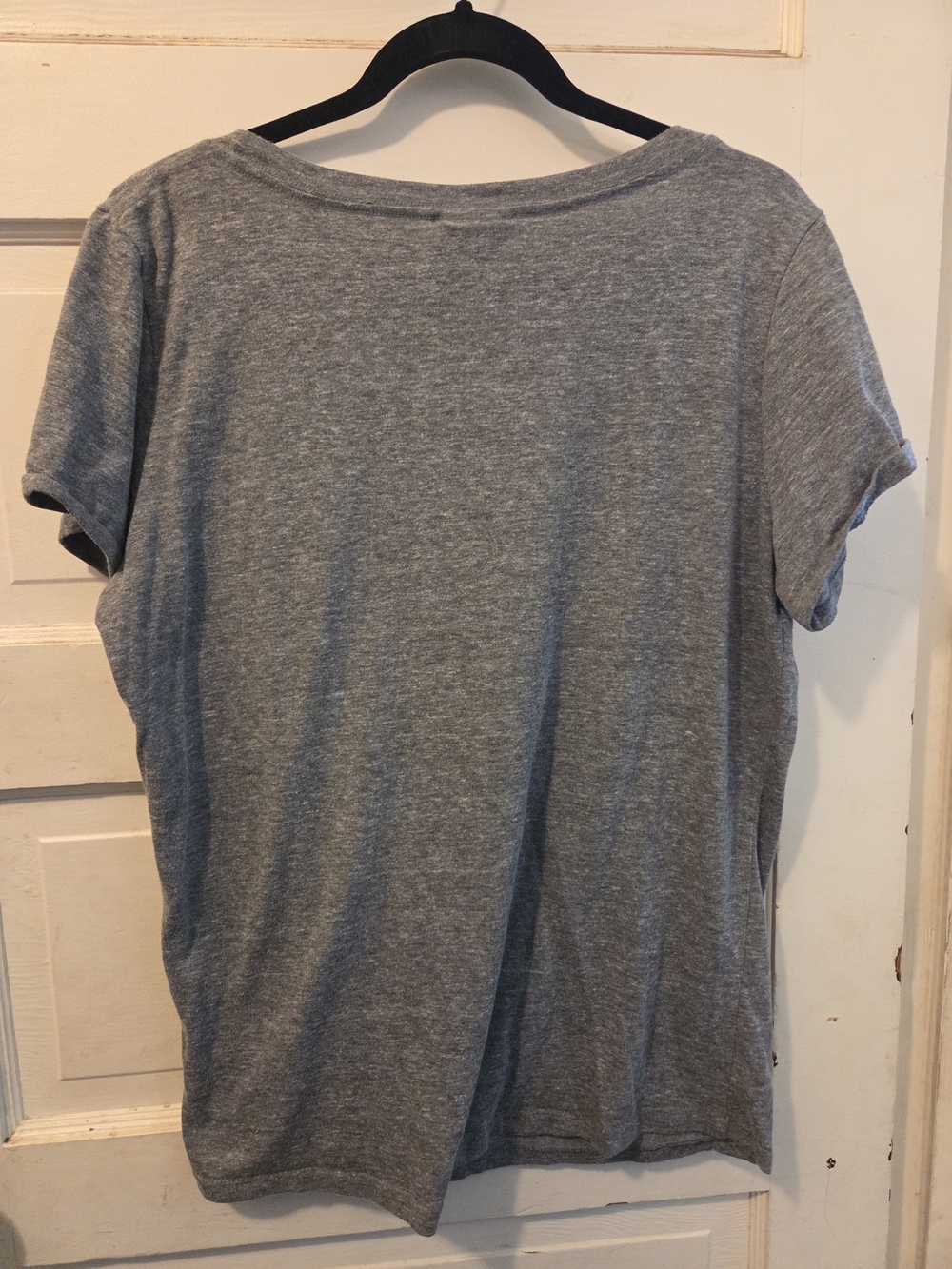 NFL Women's Heather Gray Team Apparel Tee with Navy and Red Logo - Picture 3 of 3
